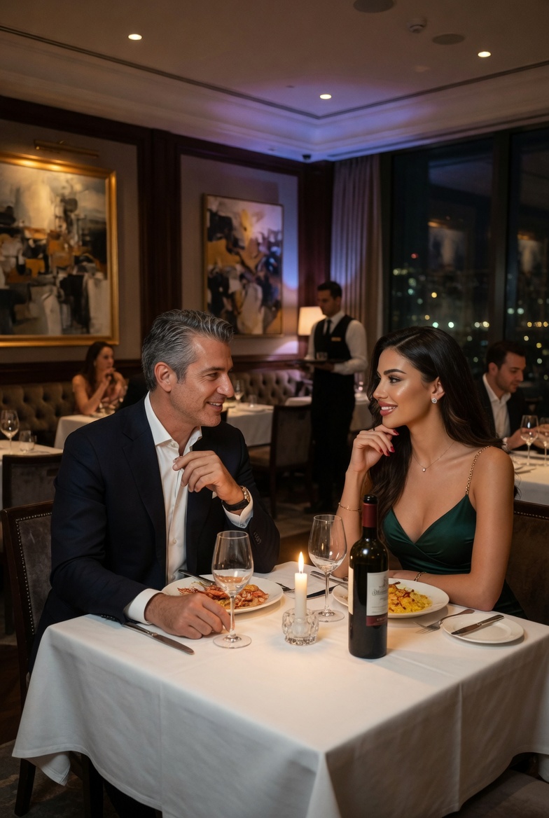 Stilvolle Dinner-Atmosphäre fuer ein Date auf Rügen